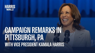 Vice President Kamala Harris on the Economy - Live from Pittsburgh, Pennsylvania | Harris-Walz 2024